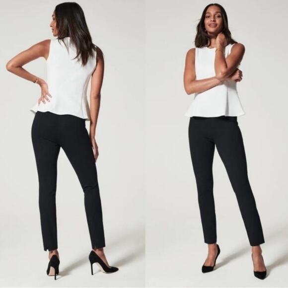 Spanx The Perfect Pant Ankle Backseam Skinny Black Stretchy Ponte Knit size XS - Picture 3 of 12